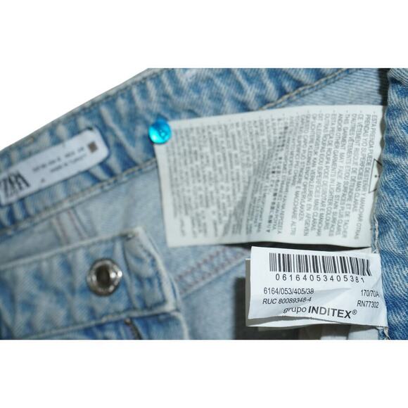 Zara Raw Hem Wide Leg Jeans – Light Wash – Size US 6 / EUR 38 – Made in Turkey - Picture 5 of 6